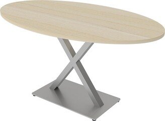 Skutchi Designs, Inc. Small 4 Person Oval Conference Room Table With X Base And Power Unit