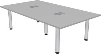 Skutchi Designs, Inc. 7Ft Rectangle Conference Room Table Power And Data Silver Post Legs