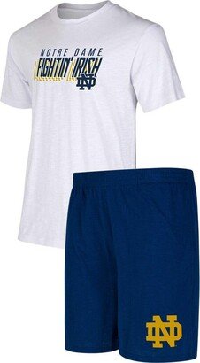 Men's Concepts Sport Navy, White Notre Dame Fighting Irish Downfield T-shirt and Shorts Set - Navy, White