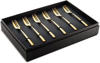 Linea Ice Oro Cake Fork Set, Box of 6