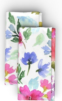 Cloth Napkins: Colorful Flower - Multi Cloth Napkin, Longleaf Sateen Grand, Multicolor