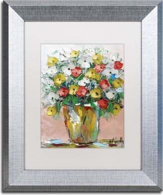 Hai Odelia 'Spring Flowers in a Vase 6' Matted Framed Art - 11 x 14