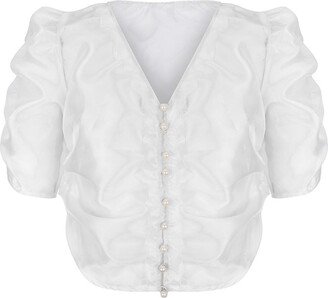 Bust2 Silk Organza White Blouse