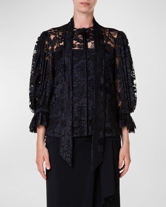 Lace Blouse w/ Sash-AA