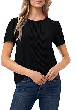 Pleated Short Sleeve Blouse