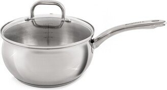 Belly Shape 18/10 Stainless Steel Sauce Pan with Glass Lid 3.2Qt.