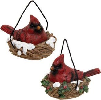 Resin Cardinal In Nest 2 Asstd. - 4.5