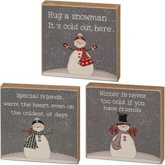 Hug a Snowman Square Block 3 Asstd. - 4