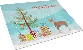 CK3474LCB Miniature Fox Terrier Christmas Tree Glass Cutting Board