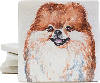 I Love My Pomeranian Marble Coaster For Drinks 4-Pack