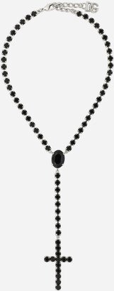 Rosary necklace with crystal rhinestones