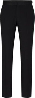 Slim-fit tuxedo pants in stretch wool