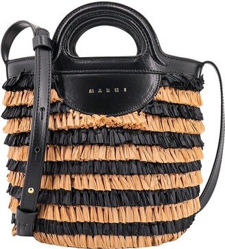 Logo Lettring Fringe Small Bucket Bag