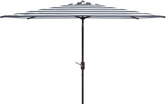 9.8' x 6.6' Rectangular Iris Fashion Line Umbrella Navy/White