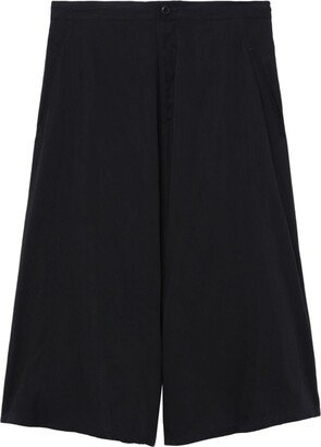 Cropped Wide-Leg Drop-Crotch Trousers