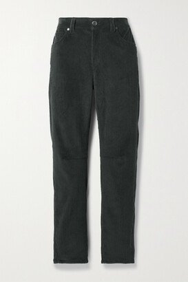 Cotton-blend Corduroy Tapered Pants - Black