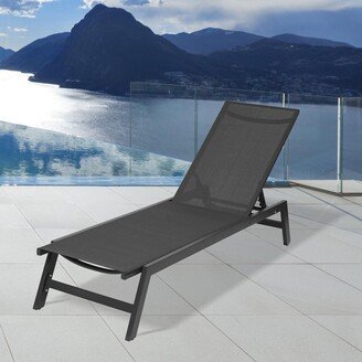 unbrand Outdoor Chaise Lounge Chair with Adjustable Aluminum Recliner