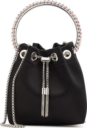 Bon Bon Mini Black Satin Bucket bag