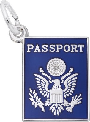Rembrandt Charms® Blue Enamel Passport in Sterling Silver