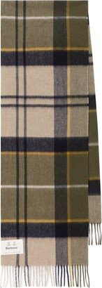 Checked Fringed Scarf-AC