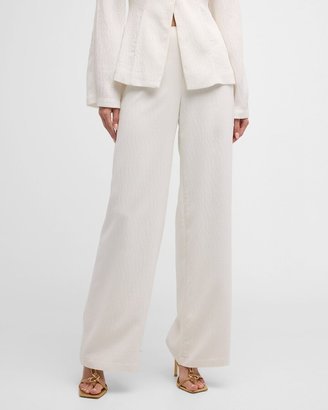 Sia Wide-Leg Plisse Pants