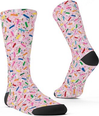 Socks: Rainbow Sprinkles Custom Socks, Pink