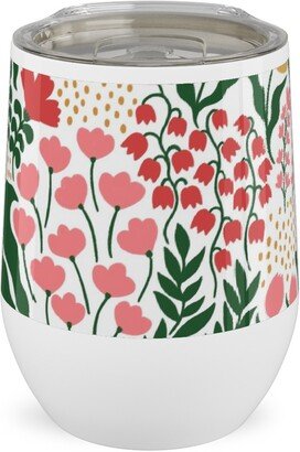 Travel Mugs: Wild Meadow - Light Stainless Steel Travel Tumbler, 12Oz, Multicolor