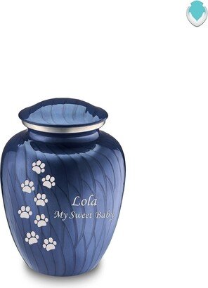 Custom Engraved Medium Embrace Pearl Walking Paws Cremation Urn