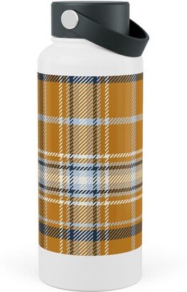 Photo Water Bottles: Desert Sun Plaid - Orange Stainless Steel Wide Mouth Water Bottle, 30Oz, Wide Mouth, Orange