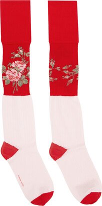 Red Floral Socks