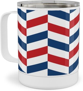 Travel Mugs: American Stripes - Multi Stainless Steel Mug, 10Oz, Multicolor