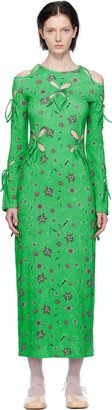 J.Kim Green Yin-Yang Midi Dress