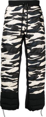 Zebra-Print Padded Track Pants