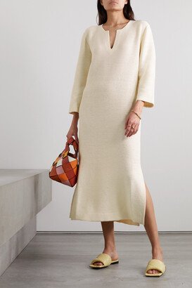 Beirut Ribbed Cashmere And Silk-blend Midi Dress - Neutrals