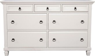 62 White Solid Wood Seven Drawer Double Dresser