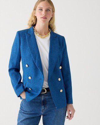 Petite Brynn blazer in blue herringbone English wool