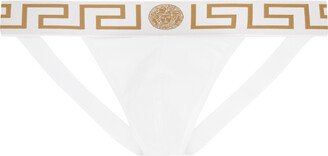 White & Gold Greca Border Jockstrap