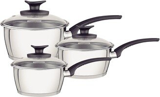 3 Pcs Stainless Steel Saucepan Set