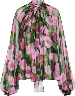 Printed Chiffon Button Up BlouseHerrera