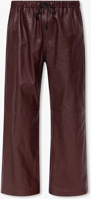 ‘Lutz’ Leather Trousers - Burgundy