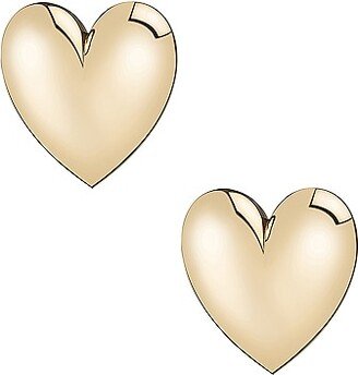 Puffy Heart Earrings in Metallic Gold