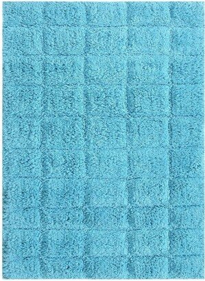 Knightsbridge Summer Tile 220 GSF Non Skid Back Bath Rug 21 x 34 - Aqua