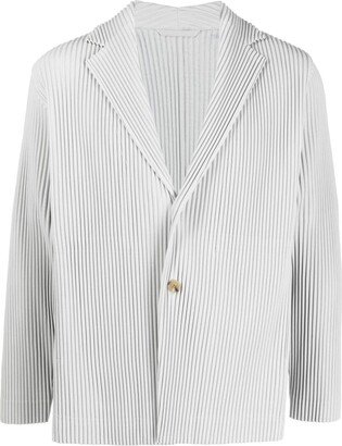 Ribbed Single-Breasted Blazer-AB