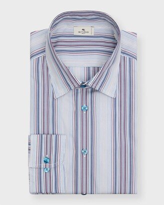 Men's Multicolor Striped Dress Shirt