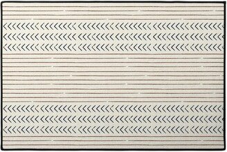 Door Mats: Arrow Stripes Mud Cloth Modern Door Mat, Beige