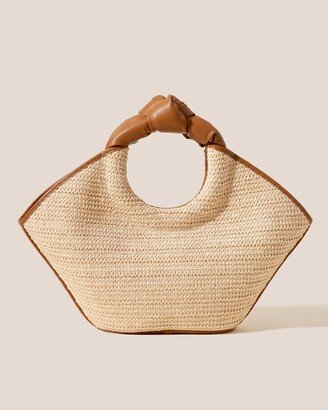 Castell Raffia Tote Bag In Natural/bark