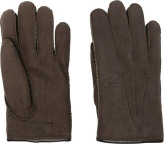 Logo-Embossed Sheepskin Gloves-AD