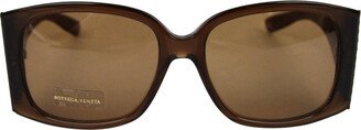 Women's Square Brown Acetate Medium Sunglasses With Box 240701 2025