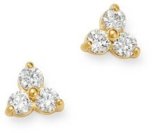 Diamond Three-Stone Stud Earrings in 14K Yellow Gold, 0.20 ct. t.w. - 100% Exclusive