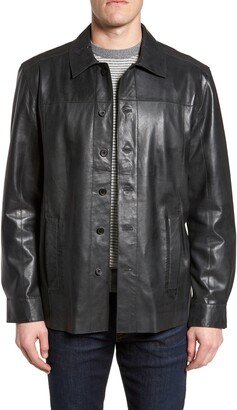 Missani Le Collezioni Button Front Leather Jacket